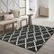 Homeroots 8 ft. Round Black & Ivory Trellis Indoor & Outdoor Area Rug 389536 - alternate 2